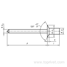 Stainless steel countersunk closed end blind rivet